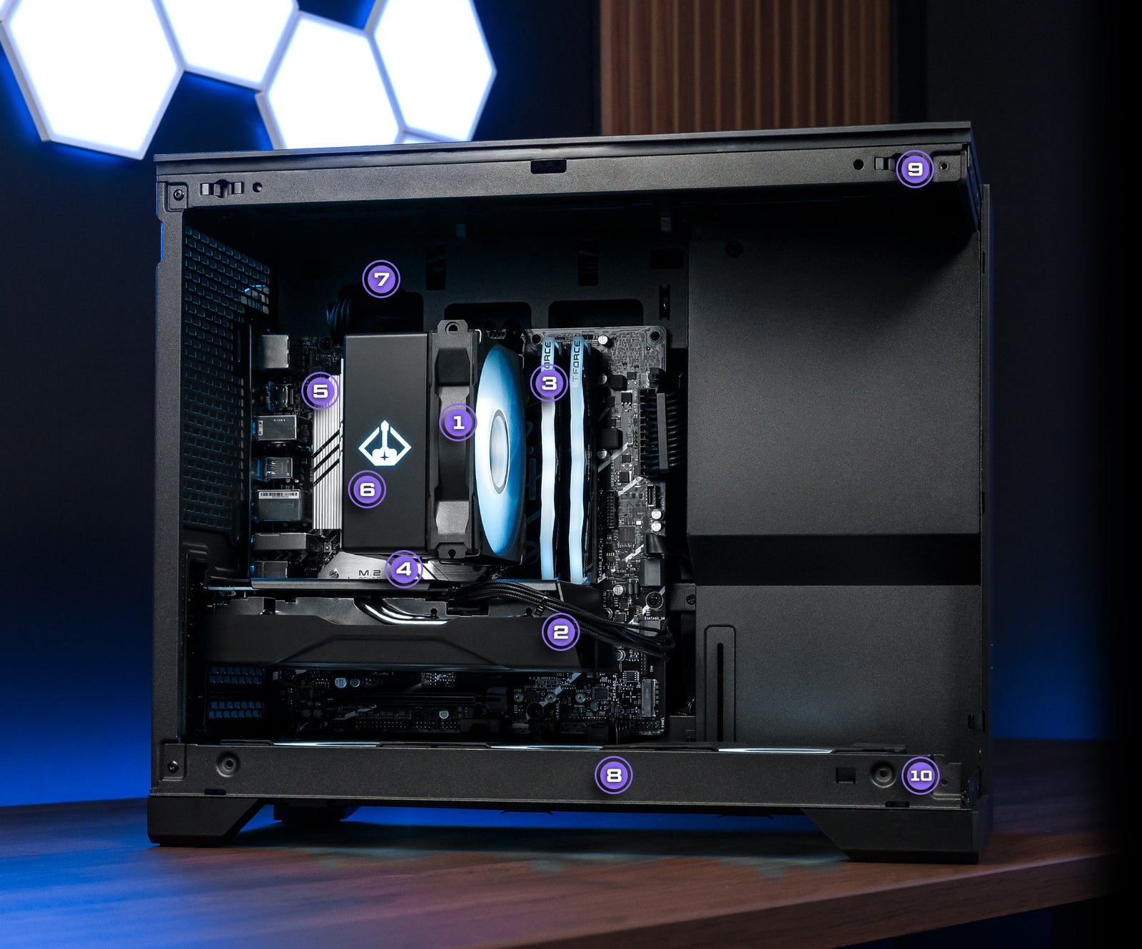 PC diagram with components labeled