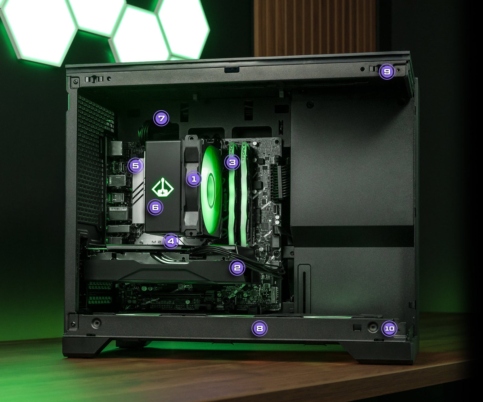 PC diagram with components labeled
