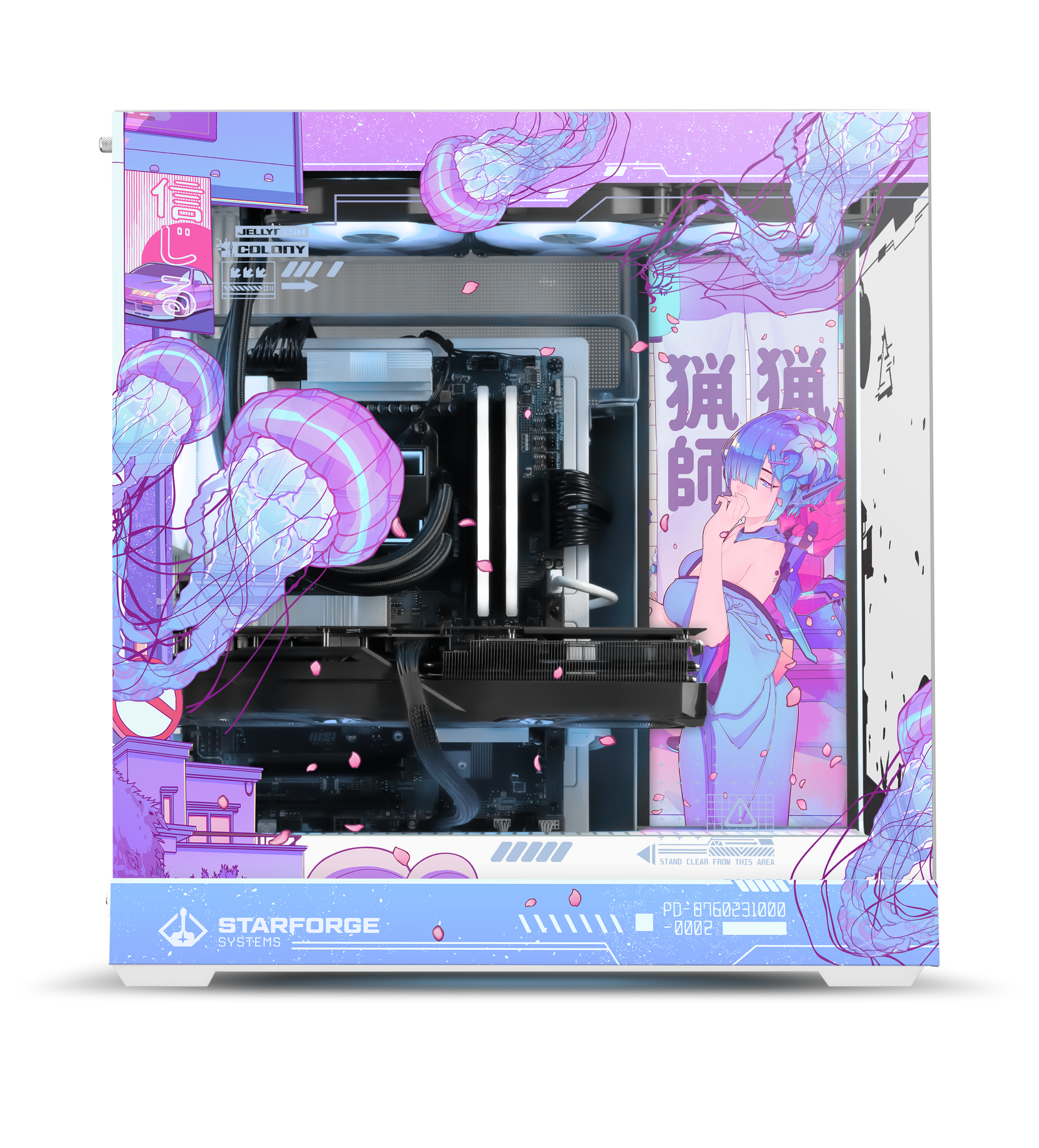 Jellyfish Crossing Case Print side view