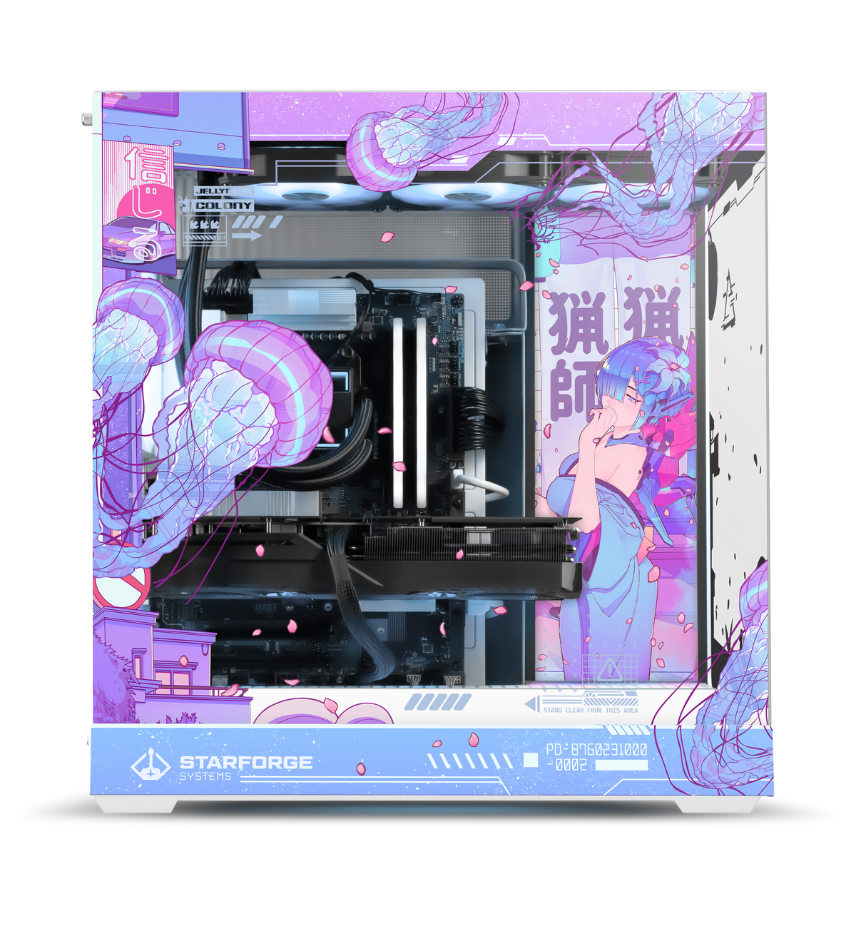 Jellyfish Crossing Case Print side view
