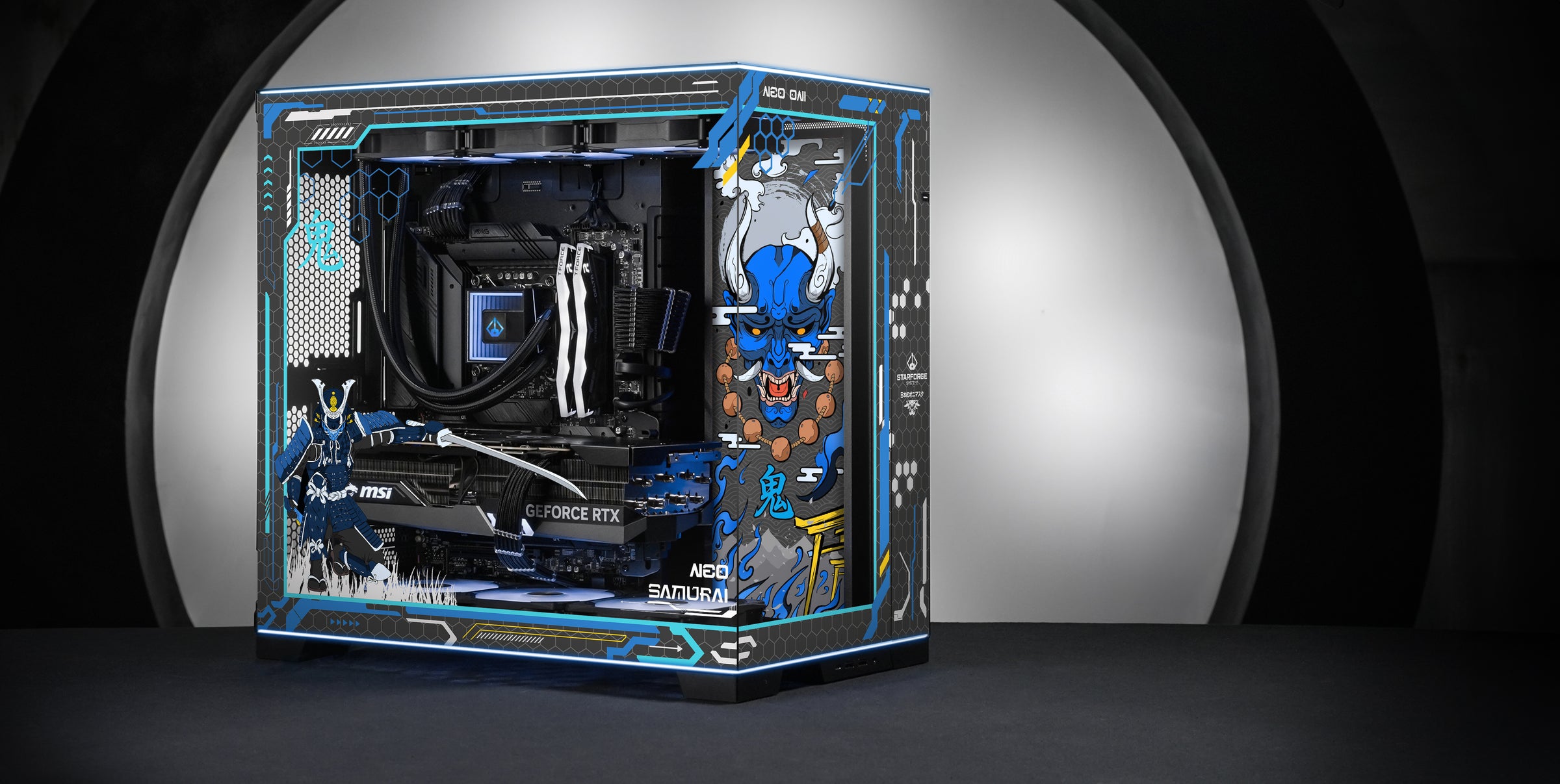 Azure Oni Print angled view