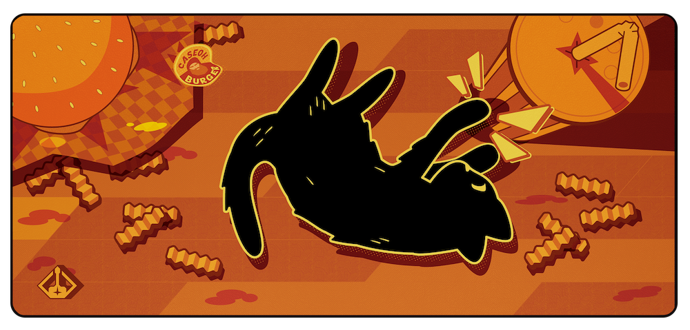 Troublemaker - Desk Mat angled view