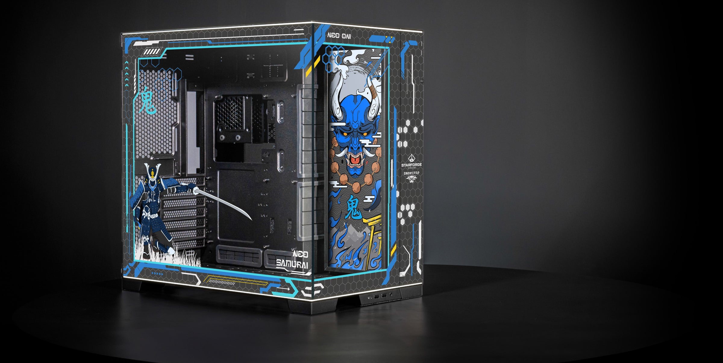 Azure Oni Case angled view