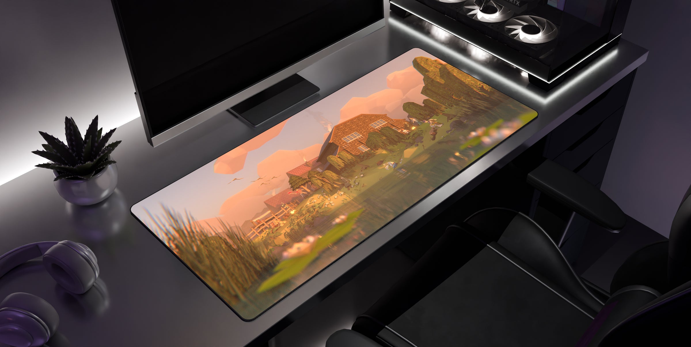 Just Chillin' - Desk Mat side view