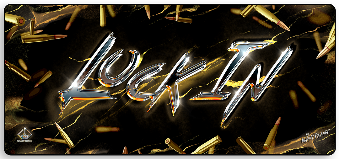 Lock In - Burnt Peanut Desk Mat || card