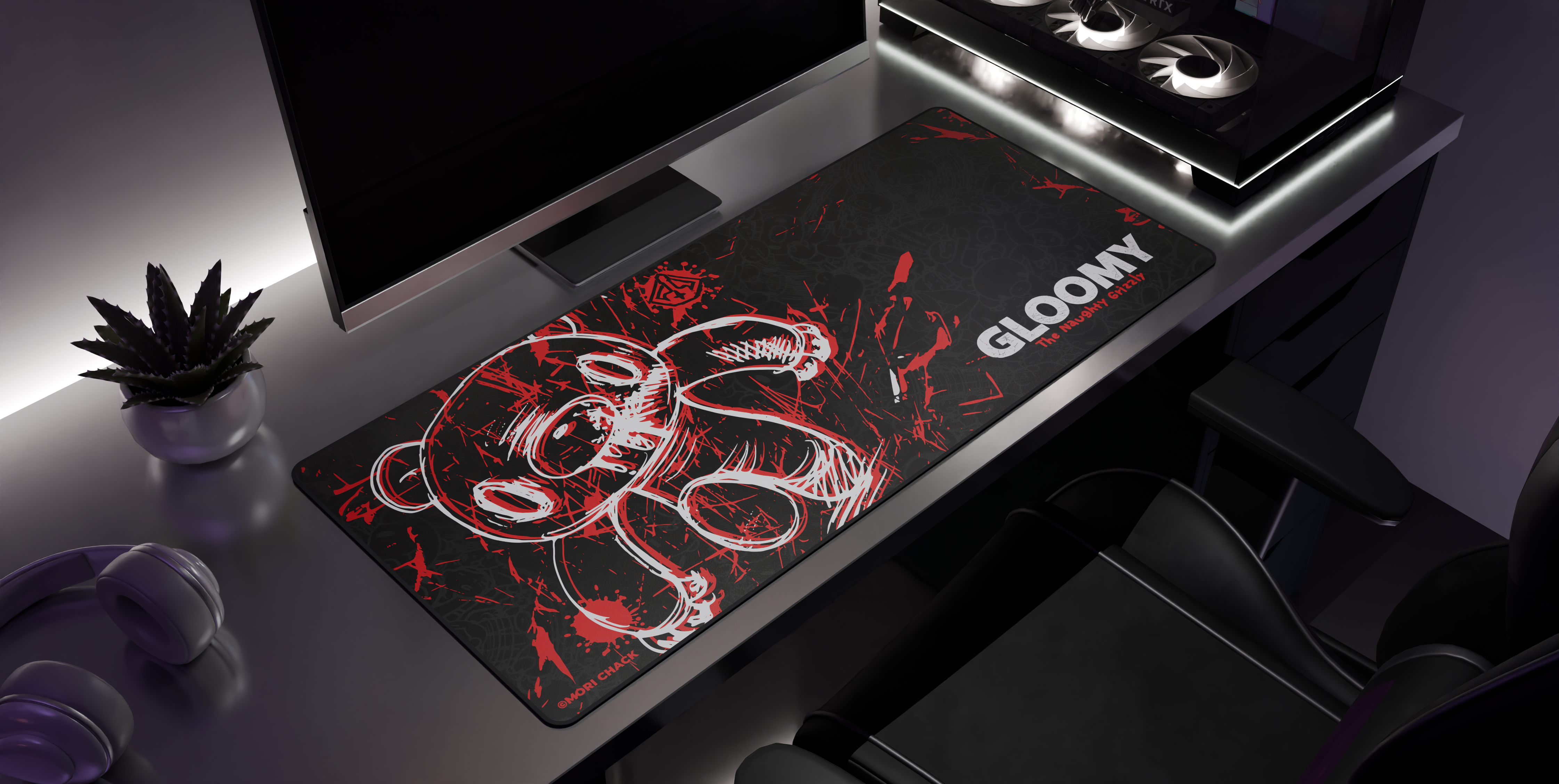 Blackout - Desk Mat side view