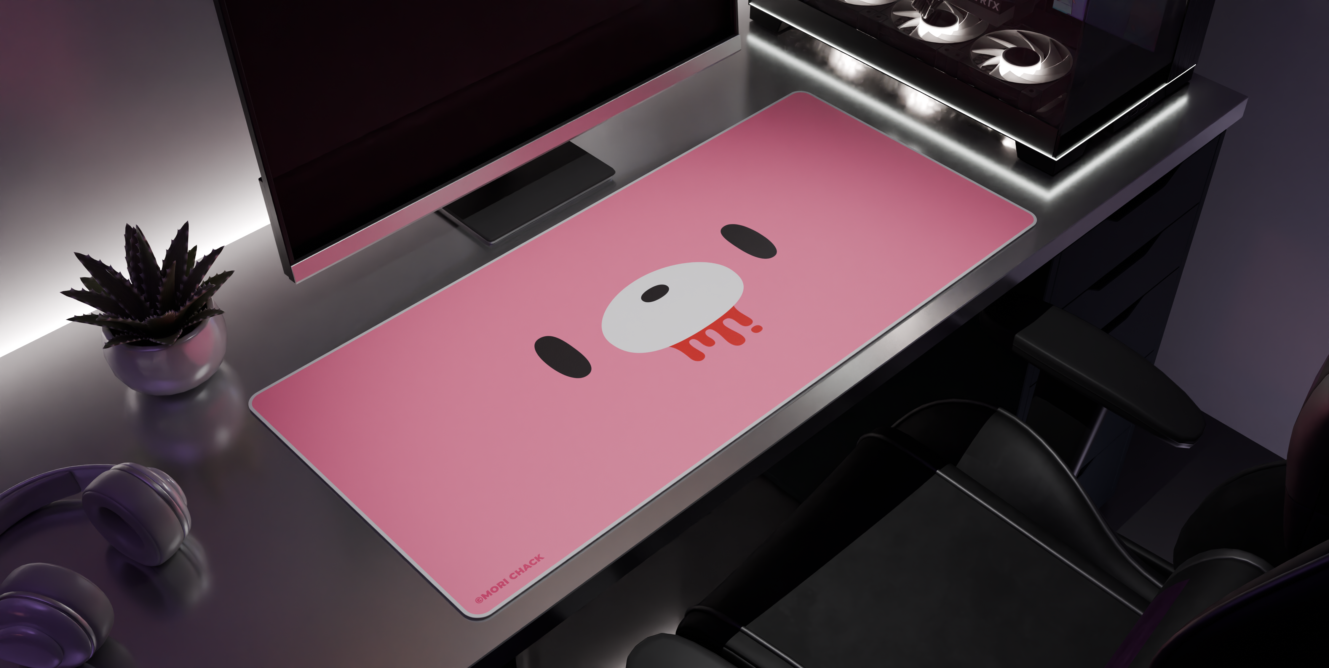 Stare Bear - Desk Mat side view