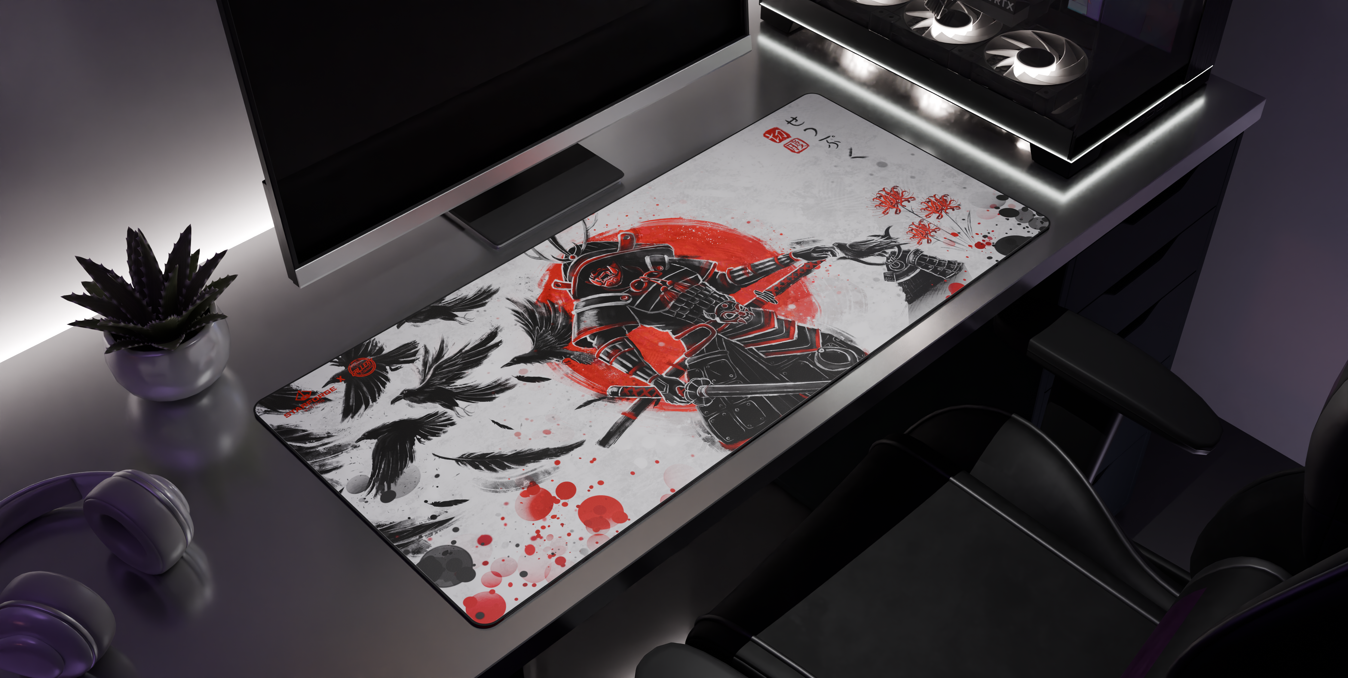 Ruby Art Samurai - Desk Mat side view