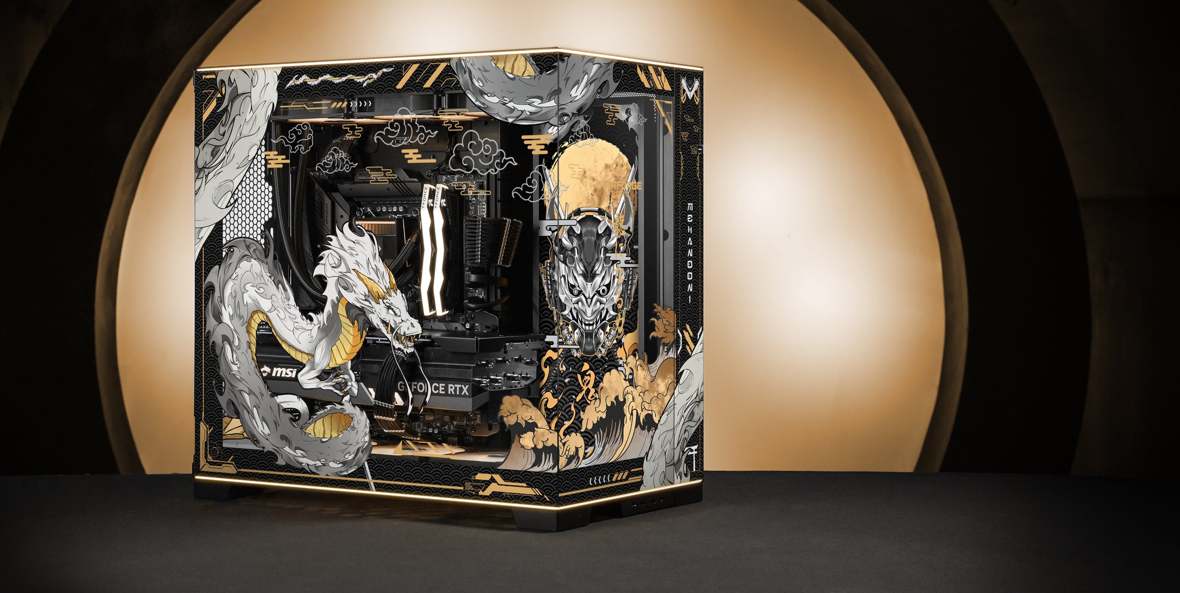 Golden Dragon Print angled view