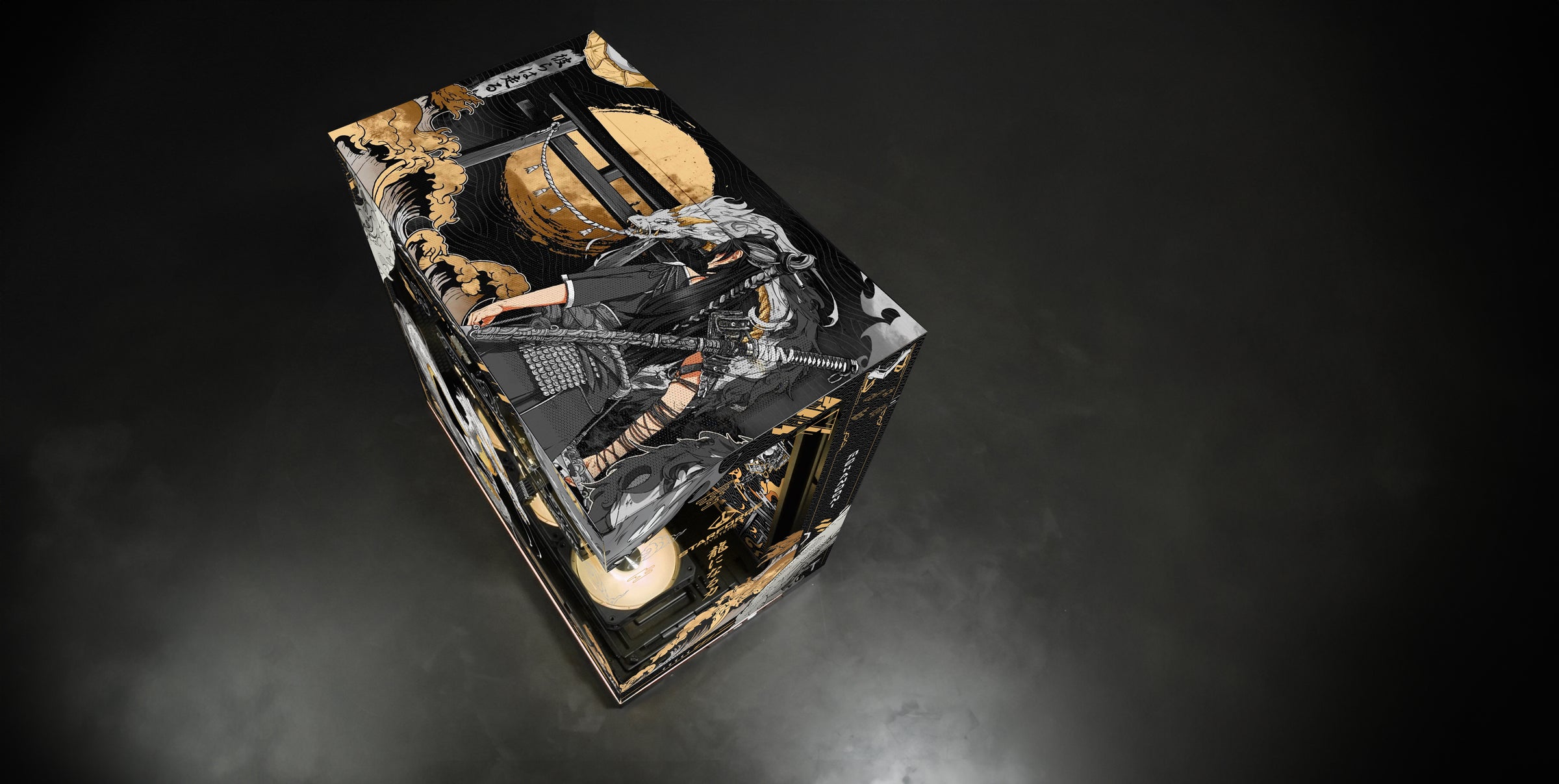 Golden Dragon Print top view