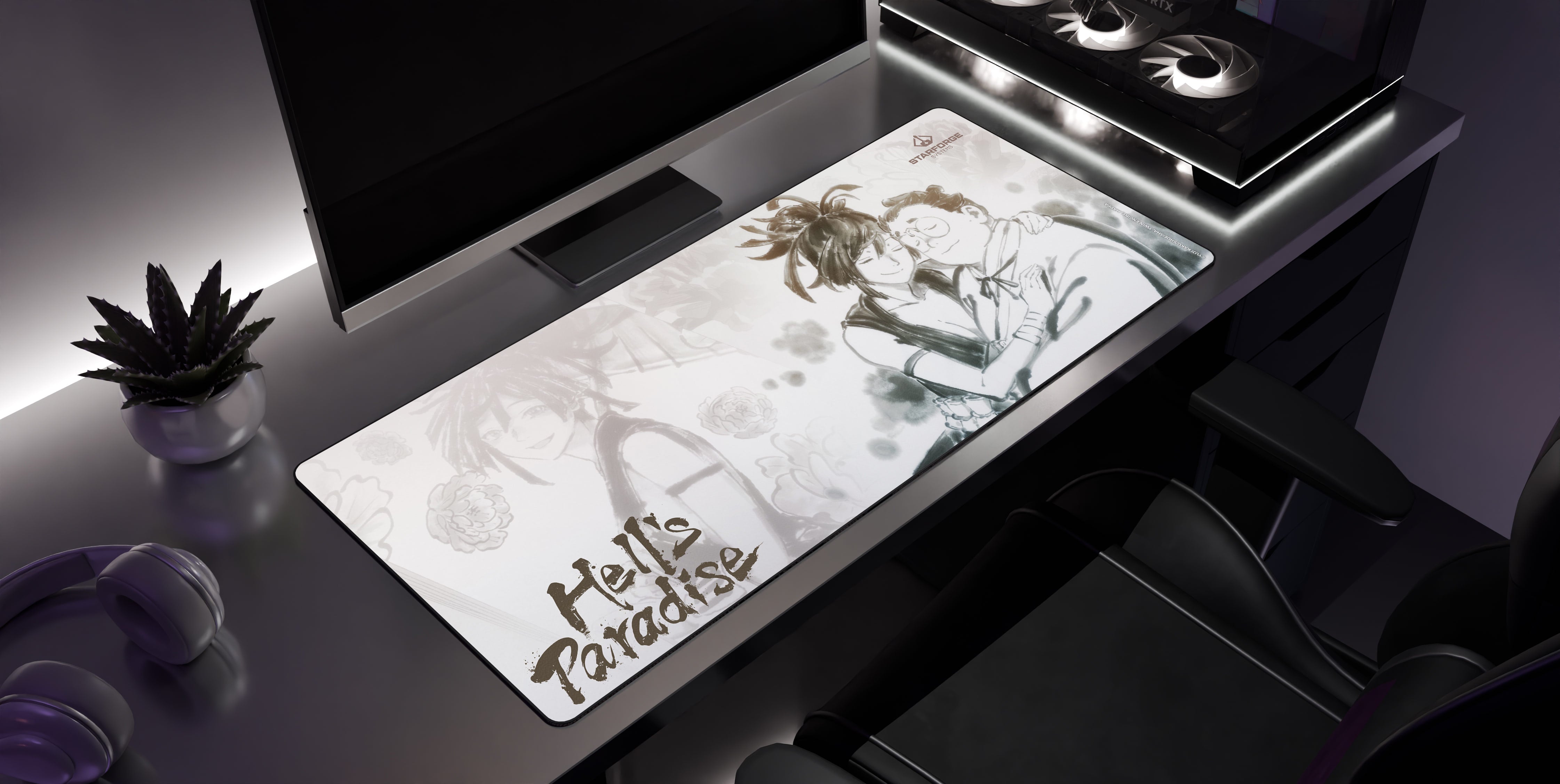 Memories - Hell's Paradise Desk Mat side view