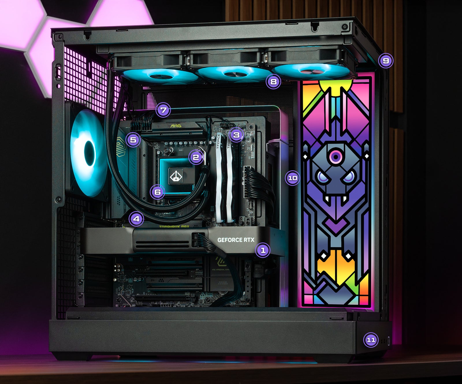 PC diagram with components labeled
