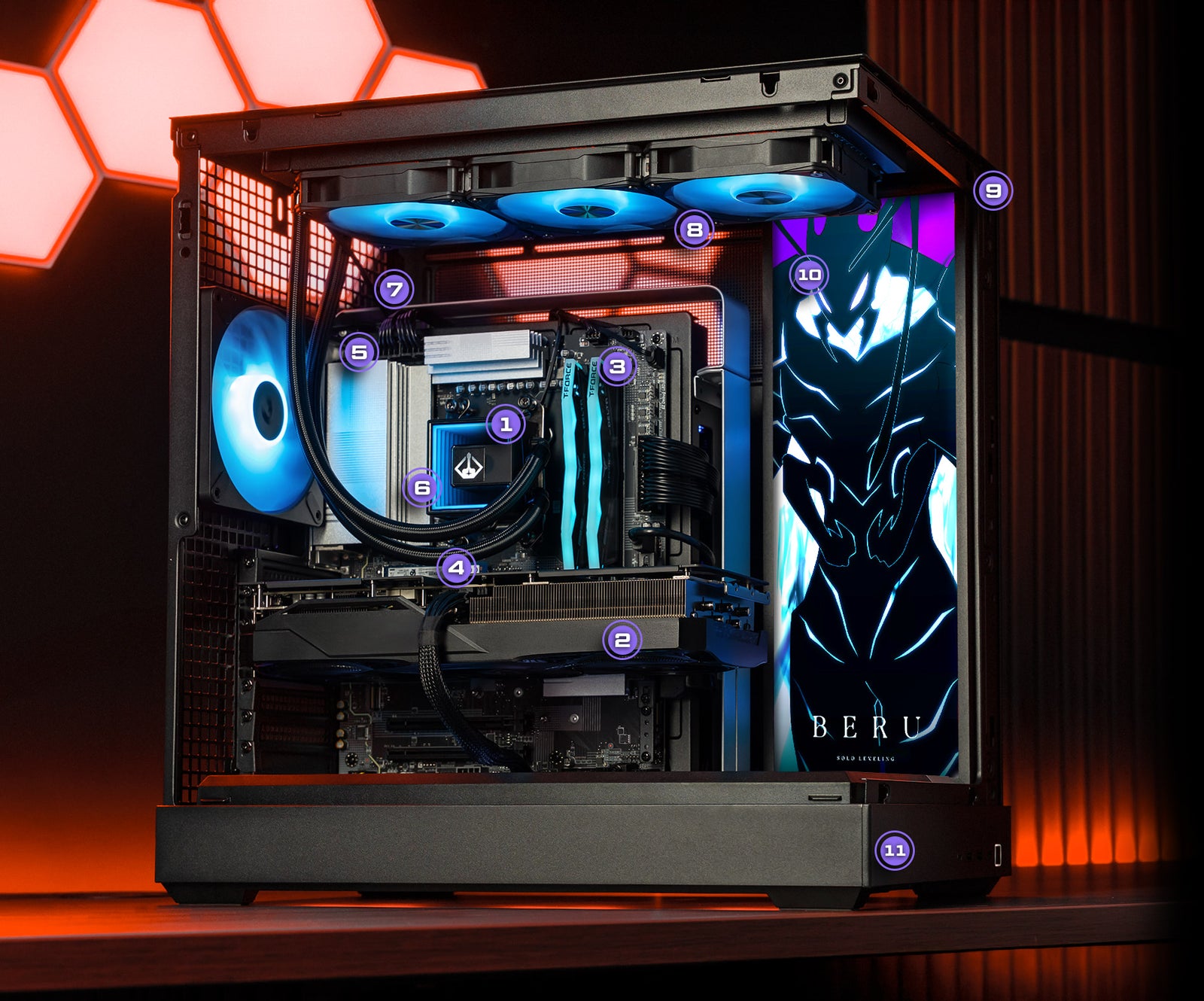 PC diagram with components labeled