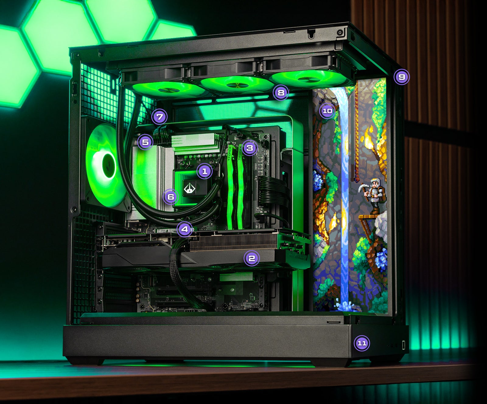 PC diagram with components labeled