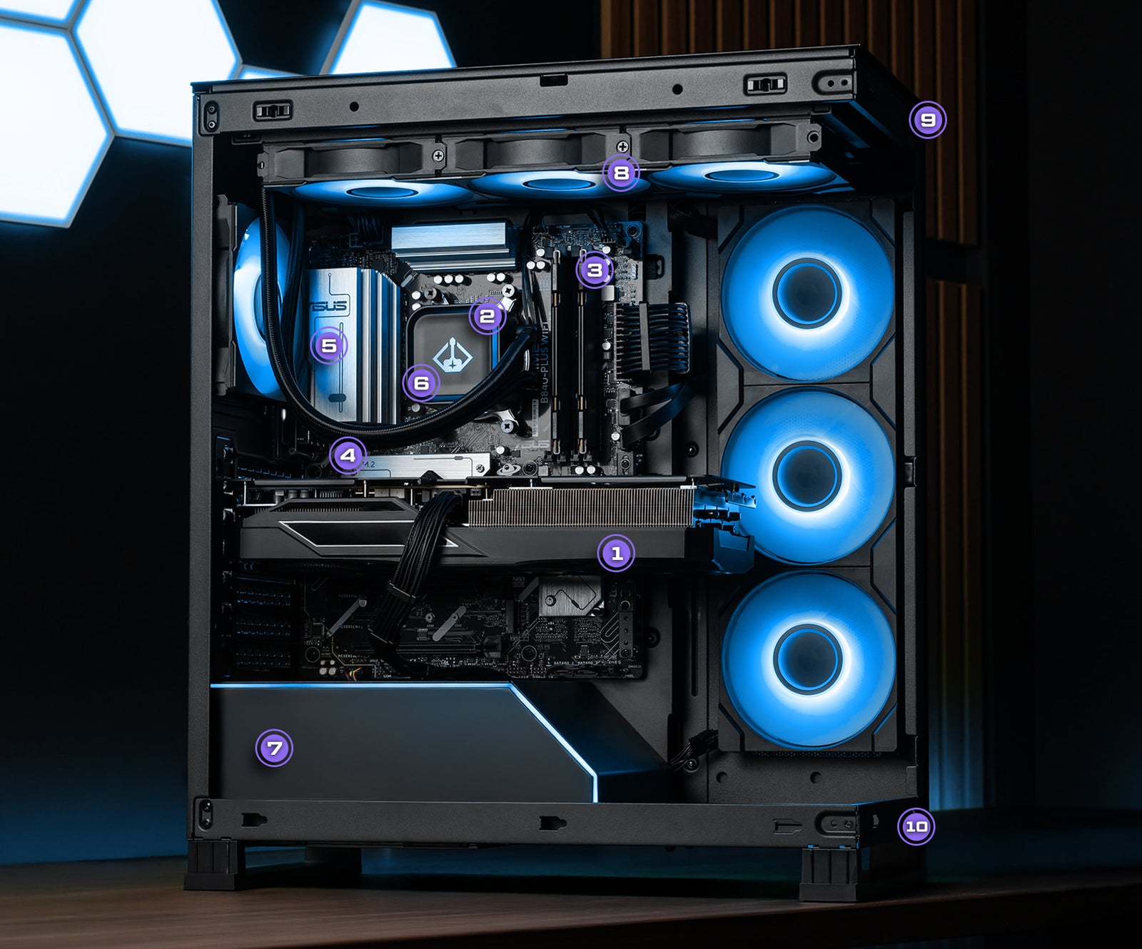 PC diagram with components labeled
