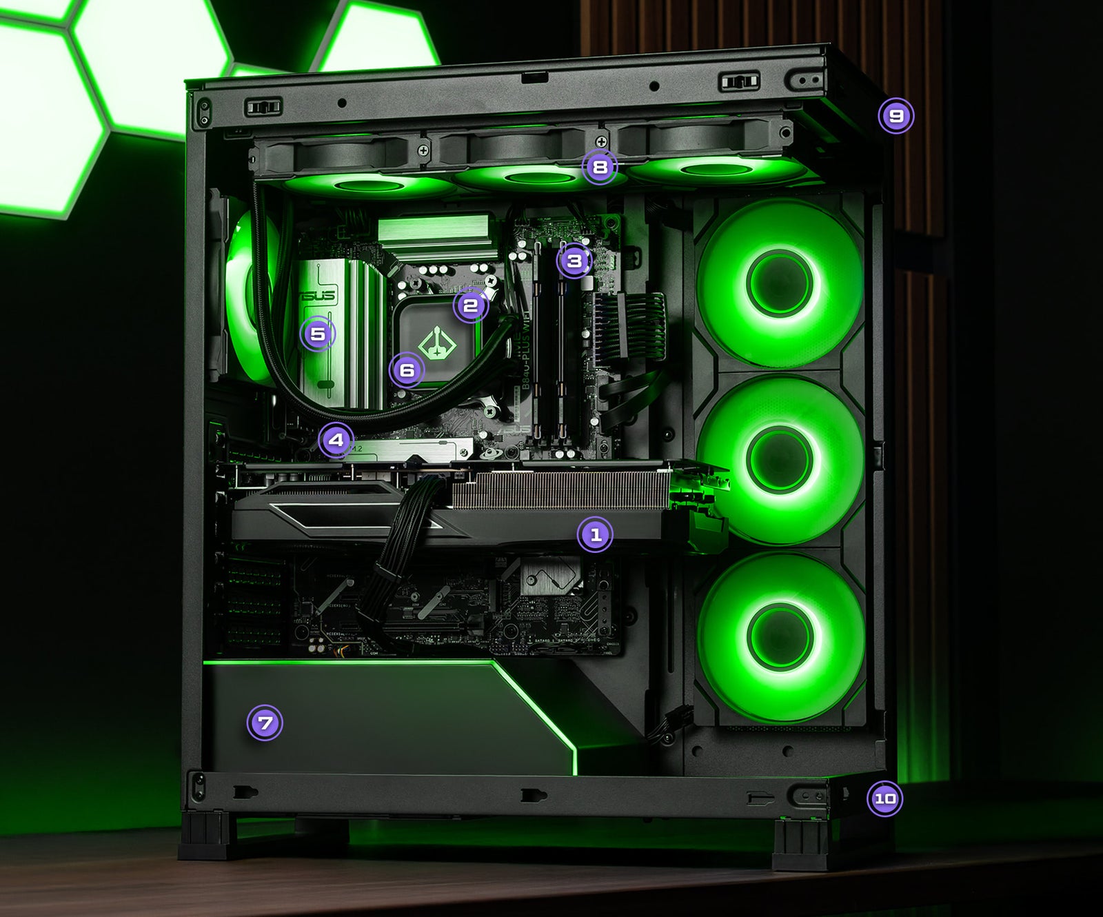 PC diagram with components labeled