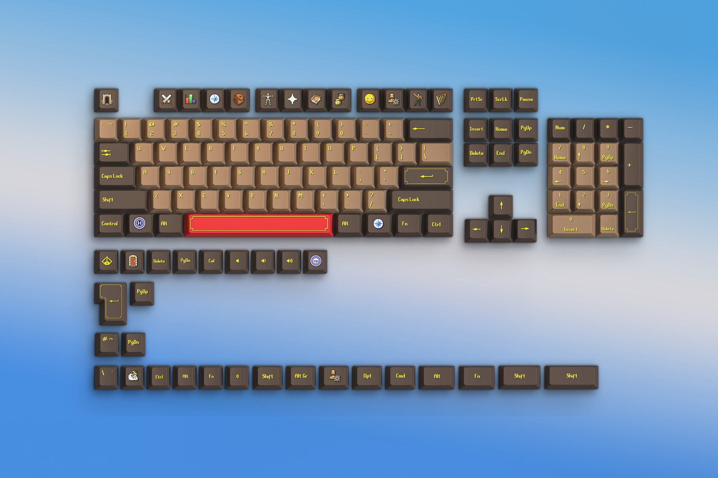 Old School RuneScape Keycap Set angled view