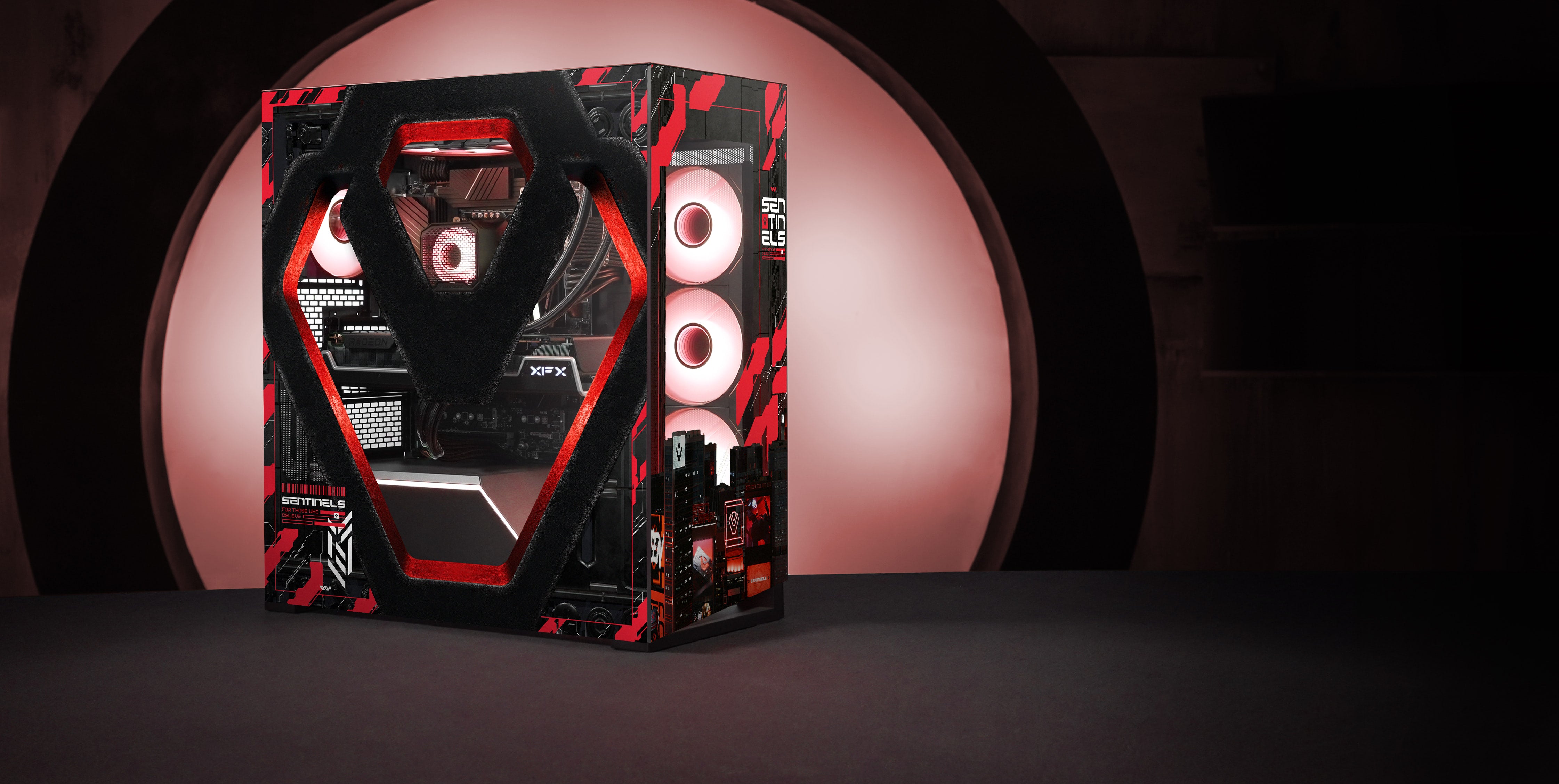 The Sentinel PC angled view