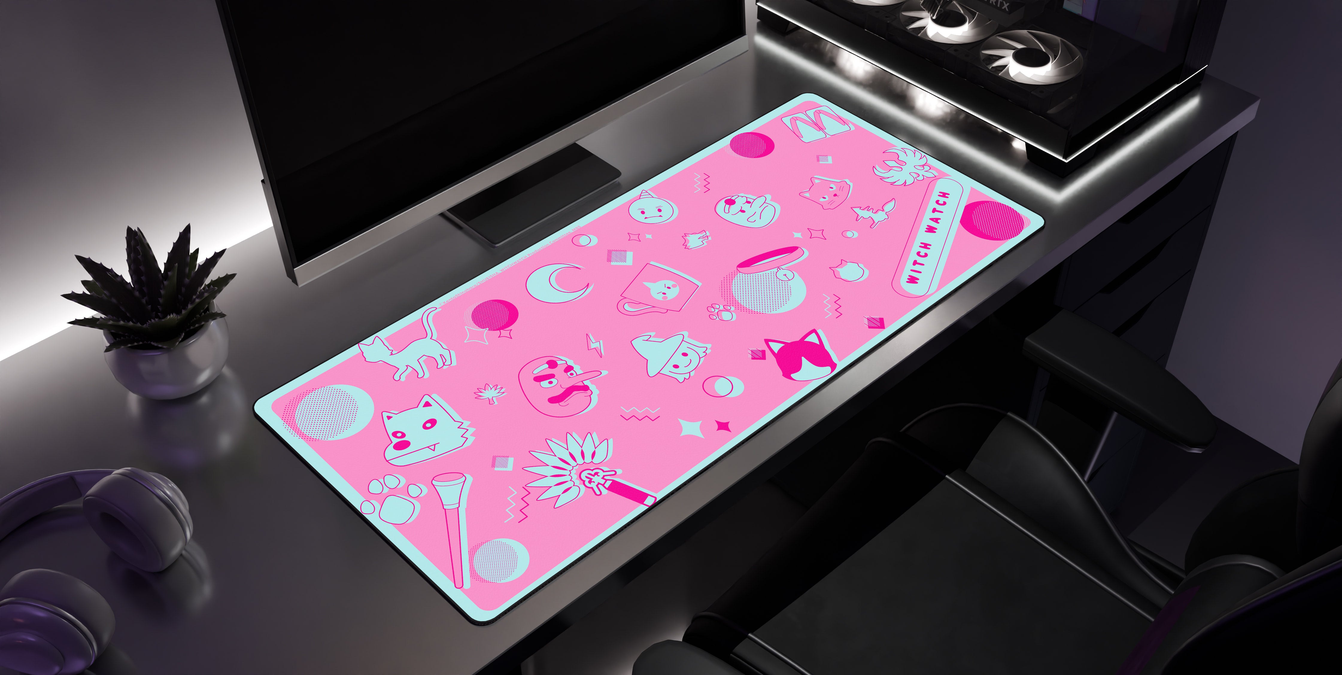 Doodles - Witch Watch Desk Mat side view