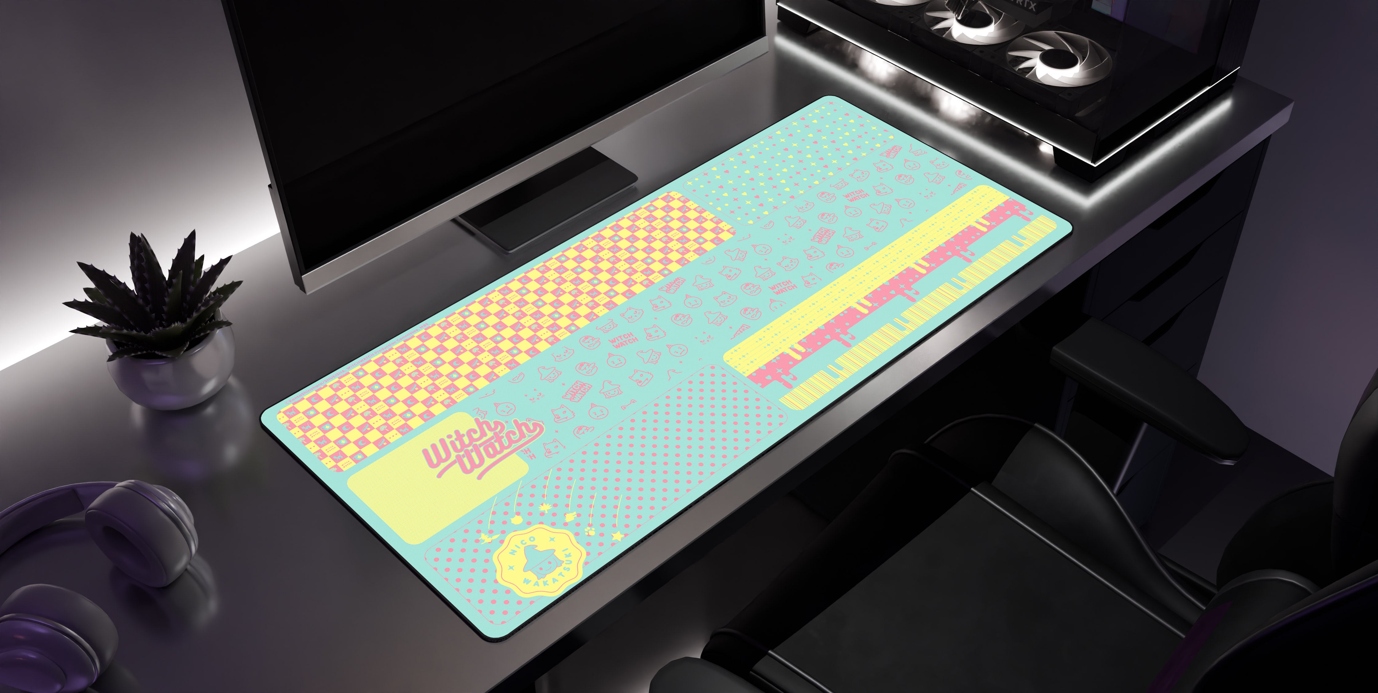 Nico's Choice - Witch Watch Desk Mat side view