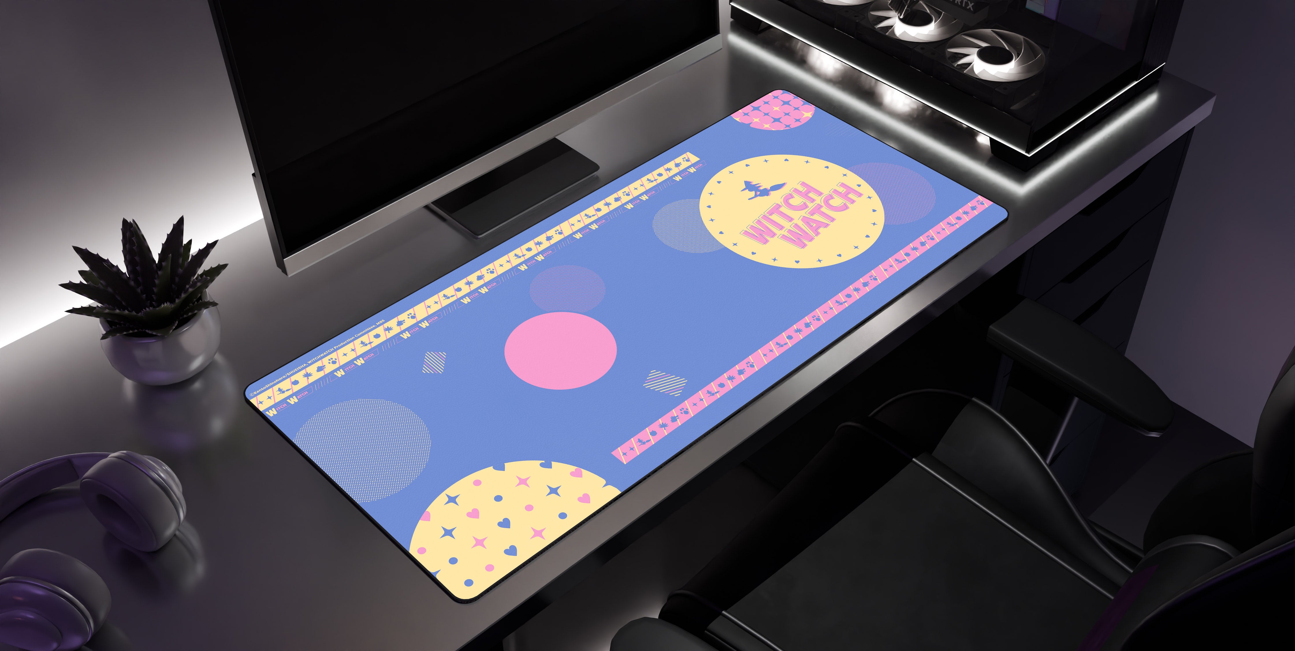 Pastel Spell - Witch Watch Desk Mat side view