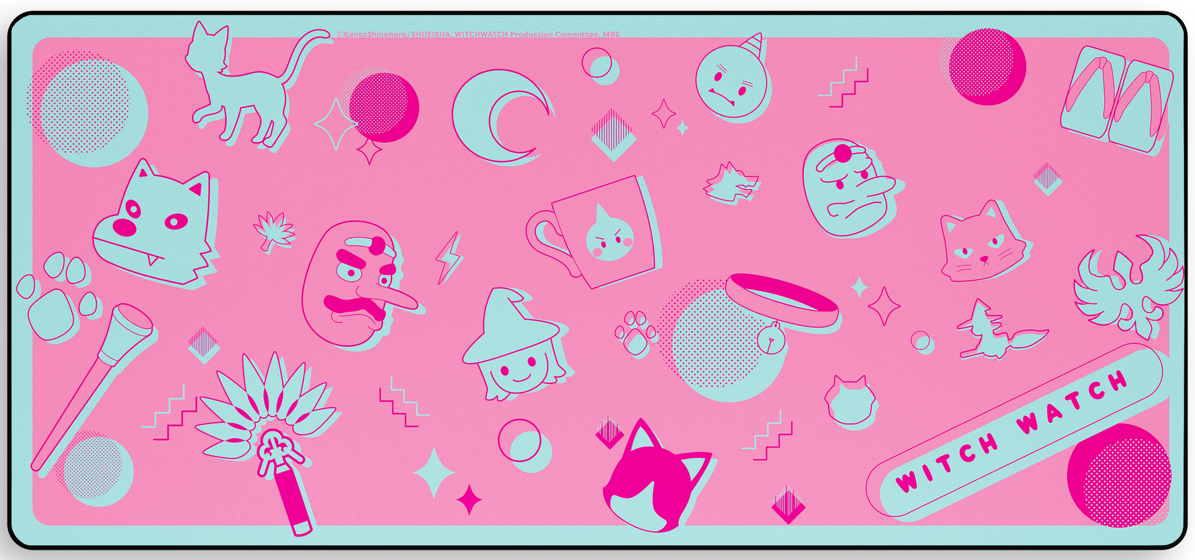 Doodles - Witch Watch Desk Mat angled view