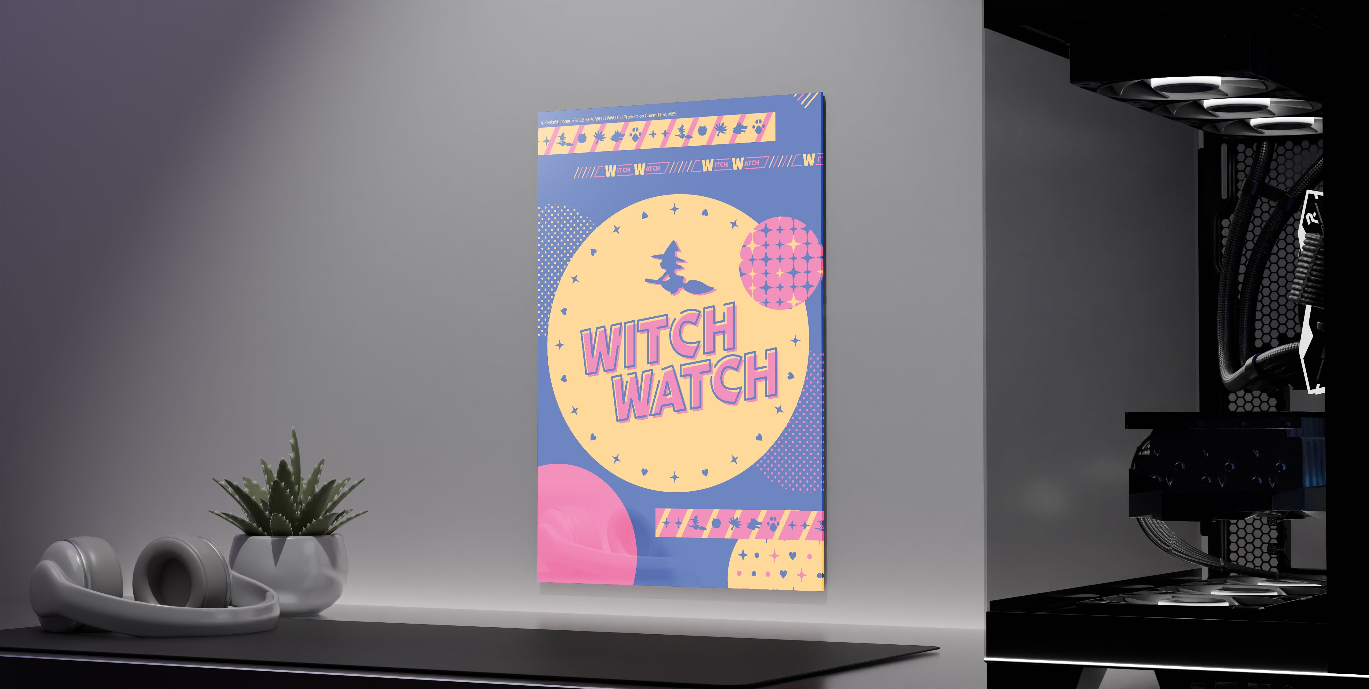 Pastel Spell - Witch Watch Wall Art side view