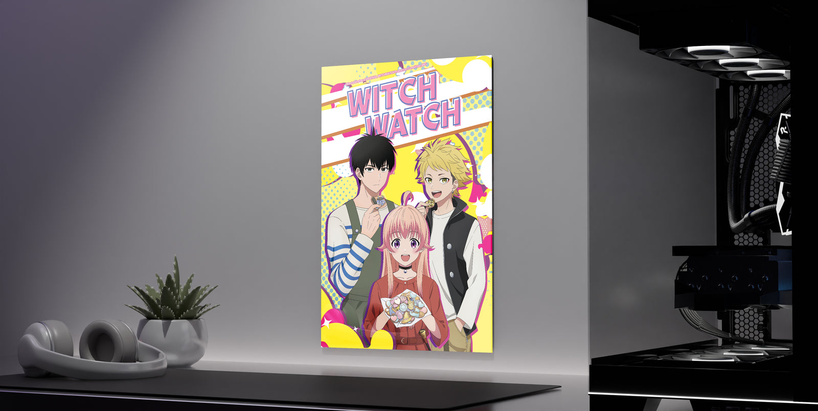 Witch, Ogre, Tengu - Witch Watch Wall Art angled view